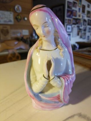 Vintage Porcelain Praying Mary Figurine L&m Inc