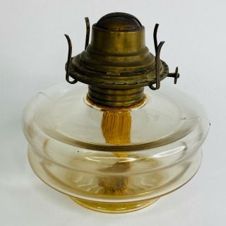 Vintage Antique Glass Clear Kerosine Oil Lamp Base For Cast Iron Wall Bracket