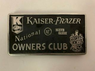 Rare Vintage Kaiser Frazer 1946 - 1955 Car Club Plaque : Automobile