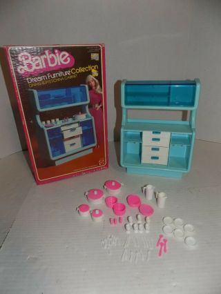 Vintage 1978 Mattel Barbie Dream Furniture 2470 Dining Buffet China Cabinet Box