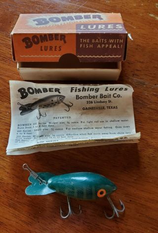 Vintage Bomber Fishing Lure 300 Series W/ Box & Paperwork.