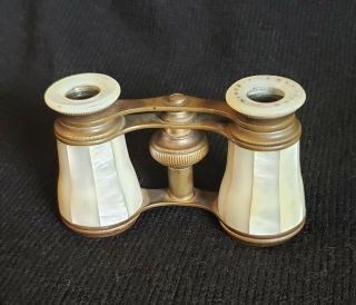 Antique 19th C.  French Mother Of Pearl Opera Glasses Binoculars - Chevalier Paris