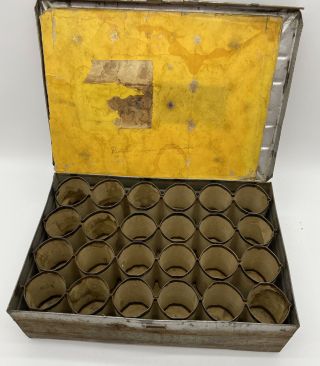 Vintage 2 Dozen Egg Tin Crate Carrier Metal - Carton Box