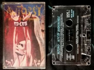 Autopsy - Acts Of Unspeakable Tape Rare Og Death Metal Morbid Angel Carcass