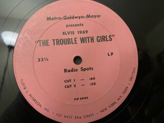 Rare Elvis Presley MGM Radio Spots Record LP The Trouble With Girls Pink Promo 2