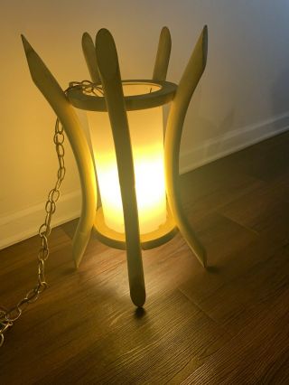 Rare Mid Century Modern Bamboo Tiki Lamp Vtg 50 