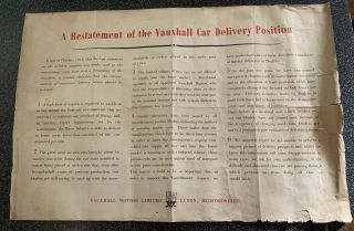 Vauxhall L Wyvern Velox 1940’s Dealer Poster Post Ww2 Rare