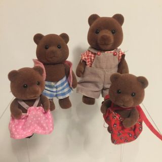 Calico Critters Sylvanian Families Vintage Brown Bear Papa Babies Family
