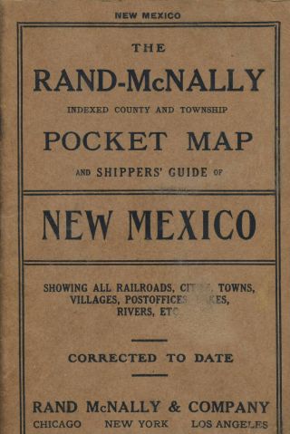 Mexico Pocket Map By Rand Mcnally,  1911,  Large Format,  Quite Rare