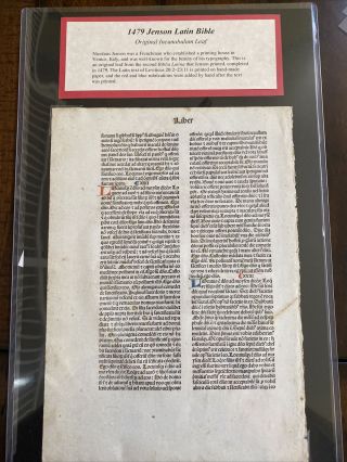 1479 Jenson Incunuabulum Bible Leaf - Rare Biblia Latina Leviticus 20 - 23