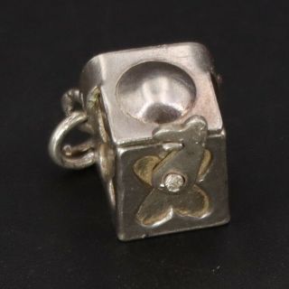 Vtg Sterling Silver - Antique Jack In The Box Bracelet Charm Opens - 2g