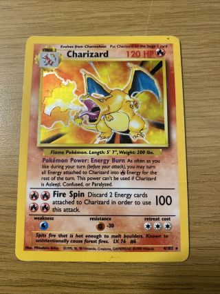 Charizard 4/102 Holo - Pokemon Card - 1999 Base Set - Rare