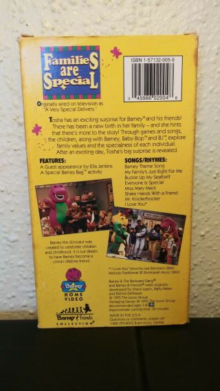 Barney and Friends - Families are Special (VHS Tape,  1995) RARE 3