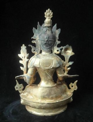 Rare Chinese Tibetan Old Gilt Bronze 