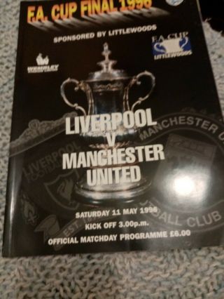 Liverpool V Manchester United 11/5/1996 Fa Cup Final Nr Mint/bargain/rare