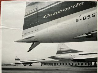 Fabulous Large Press Photo Of Concorde G - Bsst,  G - Axdn & F - Wtss Together Rare