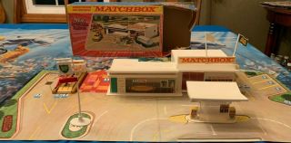 Rare 1970 Matchbox Lesney G - 1 Bp Service Station Superset W/ramp & Box