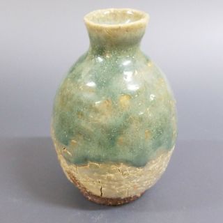 倉01) Japanese Pottery Hagi Ware Sake Bottle By Seigan Yamane