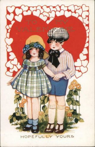 Children To My Valentine Whitney Made Antique Postcard Vintage Post Card