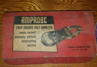 Amprobe Model 300ac Volt - Ammeter Rotary Clamp Meter Vintage Complete