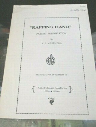 Rare Abbott Magic Rapping Hand Instructions Doc Mahendra