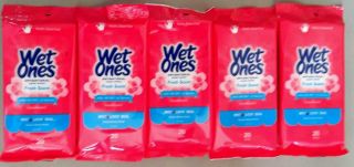 5 Wet Ones Wipes Fresh Scent Hand Wipe Travel Pack 5 X 20 100 Count