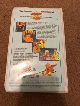 Disney - The Premier Adventures Of Superted VHS (White Clam Shell) Rare/HTF 3