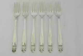 Set Of 6 Danish Princess By Holmes & Edwards Silverplate Grill Forks 7 - 5/8 "