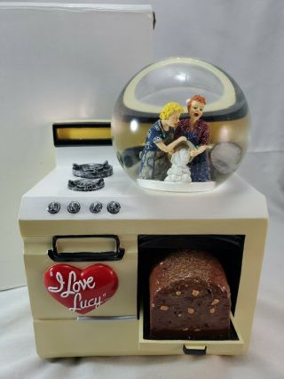 Rare I Love Lucy Pioneer Women Baking Bread Stove Musical Snow Water Globe - Box