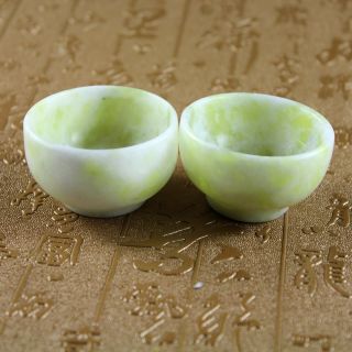 Jade Cups,  Chinese Hand Carved Jade Tea Cups,  Natural Jade Small Tea Bowls