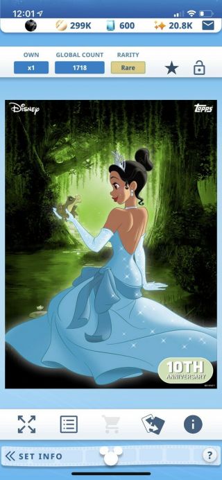 Topps Disney Collect Digital Princess & The Frog Characters Rare Set,  Award