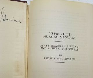 State Board Questions and Answers for Nurses 1938 Edition Foote Antique Book 3