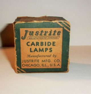 Nos Justrite No.  64 Carbide Lamp Felt Holders Empty Box Autolite Premier