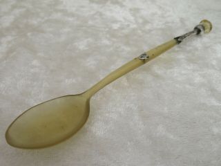 Antique Silver Gem Set Arts Crafts Scottish Thistle Spoon Birm 1907