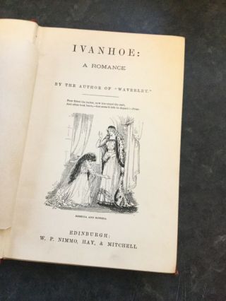 Ivanhoe,  A Romance,  The Waverley Novels,  Sir Walter Scott,  Vgc Antique Book 3
