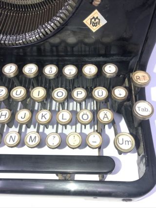 Rare German Keyboard  1936 Mercedes 6 Express Typewriter Serviced 2