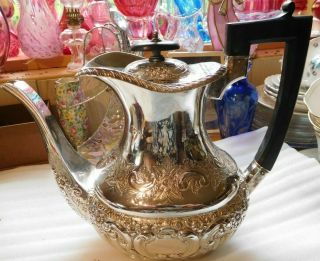 Antique Edwardian Repousse Large Tea Pot In