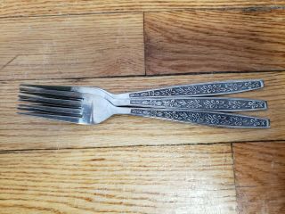 3 Antique Vintage Collectable Rogers Co Stainless Steel Forks 7.  25 " - Korea