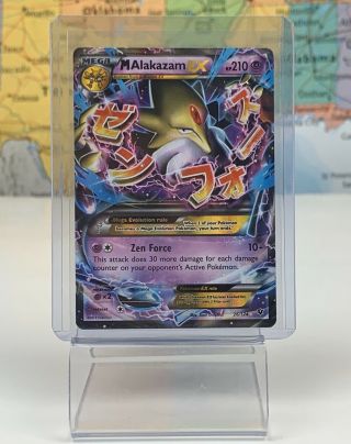 Ships Same Day M Alakazam Ex 26/124 Fates Ultra Rare Pokemon Card Nm Full Art