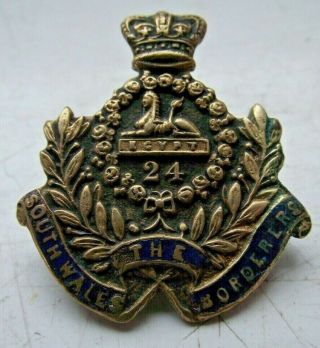 Antique The South Wales Borderers Egypt 24 Sweetheart Badge Brooch Enamel C Pics