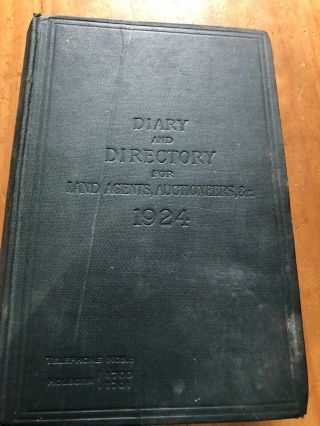 1924 Antique Handwritten Diary Directory Ww1 Agents Auctioneers Ledger Book