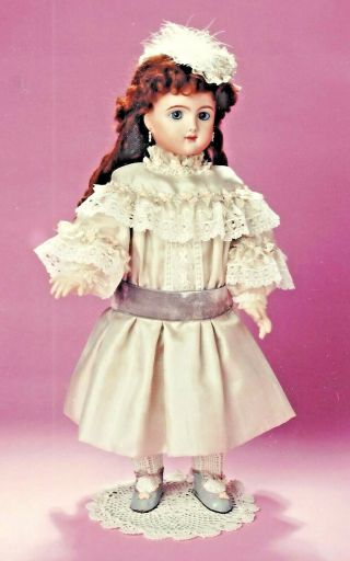 21 " Antique French Bebe Doll Low - Waist Lace Trim Dress Underwear Pattern German