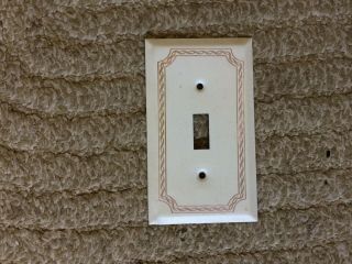 Vintage Metal Single Light Switch Plate Cover Cream With Silver Vintage Sturdy