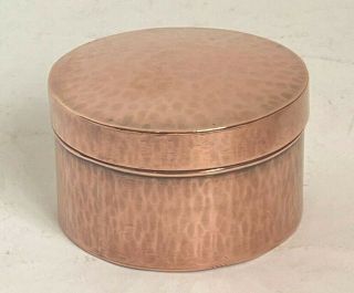 Antique Arts & Crafts Style Small Hammered Copper Trinket Box - C.  1910 - 1920