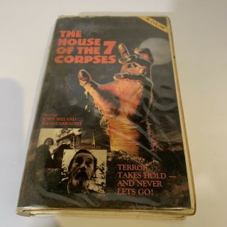 House Of The 7 Corpses 1970s Horror Celebrity Video Clamshell Vhs - Rare