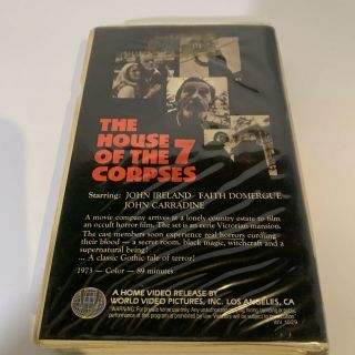 HOUSE OF THE 7 CORPSES 1970s horror Celebrity Video clamshell VHS - Rare 2