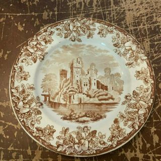 Antique Wt Copeland & Sons Stoke Upon Trent Transferware Castle Plate