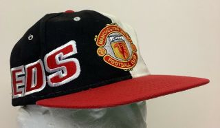 Manchester United Reds Hat 1990’s Rare Cap With The Old Football Club Crest