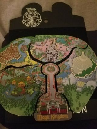 Rare Disney Pins Set Wdw Cast Member Atlas Magic Kingdom Map Cinderella 
