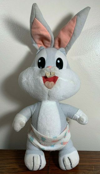 Baby Bugs Bunny Plush Tyco 1995 Looney Tunes Lovable Diaper Stuffed Animal Toy